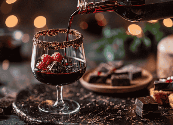 Rotwein und Schokolade als harmonisches Genuss-Duo